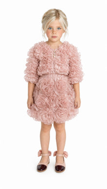 Girl | Vivian Ruffle Organza Jacket | Dusty Pink
