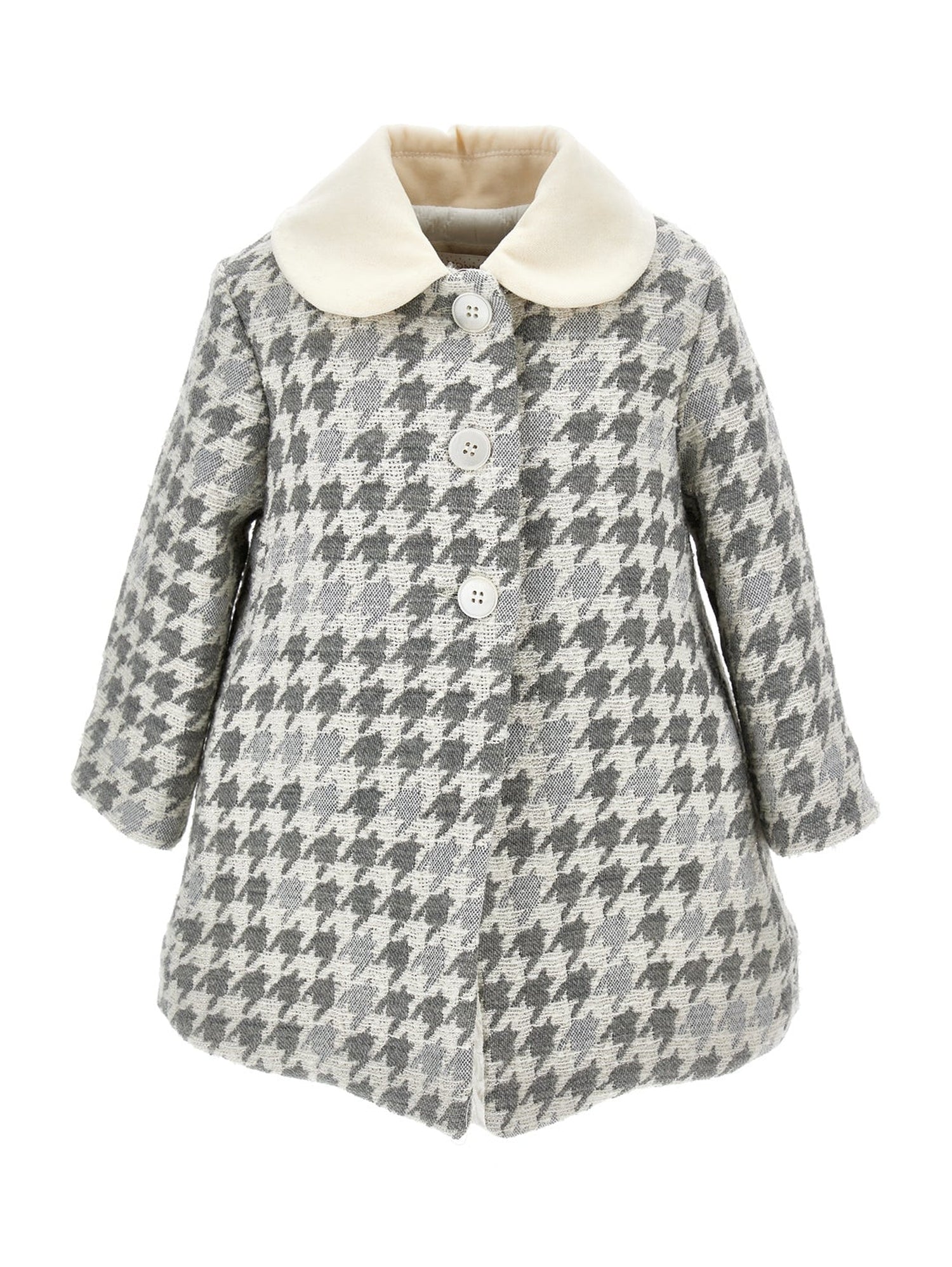Girls | Houndstooth Coat | Grey/Cream