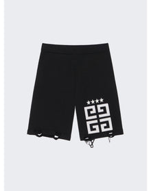 Givenchy | Men | 4g Stars Knit Bermuda Shorts | Black x White
