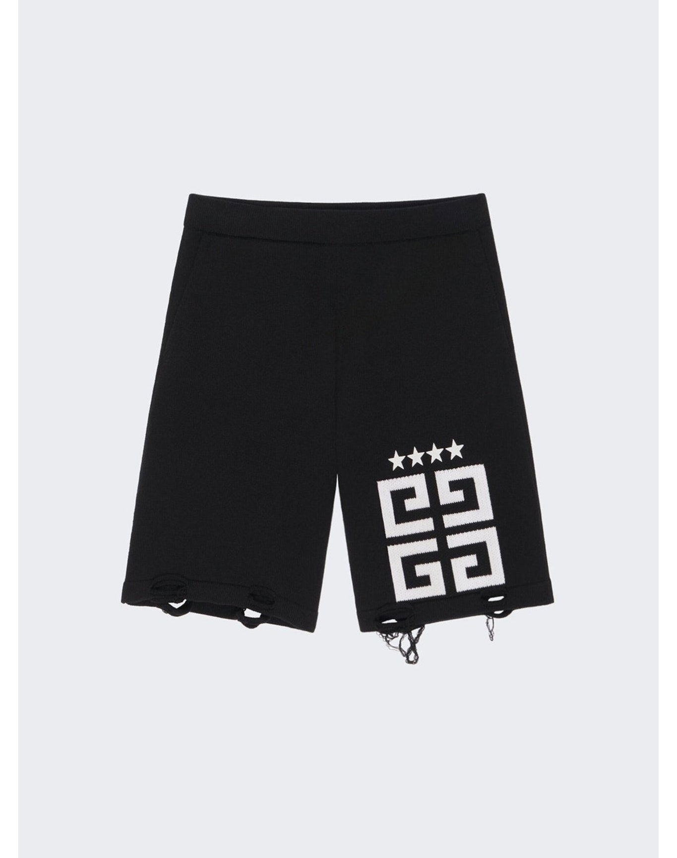 Givenchy | Men | 4g Stars Knit Bermuda Shorts | Black x White