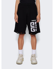 Givenchy | Men | 4g Stars Knit Bermuda Shorts | Black x White