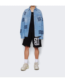 Givenchy | Men | 4g Stars Knit Bermuda Shorts | Black x White