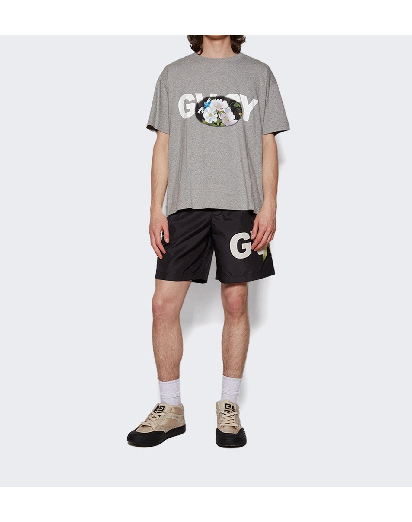 Givenchy | Men | Boxy Short Sleeve Tee | Light Grey Mélange