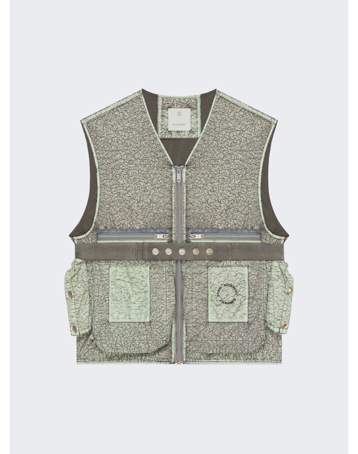 Givenchy | Men | Crackled Effect Vest | Medium Grey