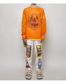 Givenchy | Men | Crew Neck Print Sweater | Orange