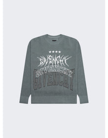 Givenchy | Men | Embroidered Metal Logo Crewneck Sweater | Titanium