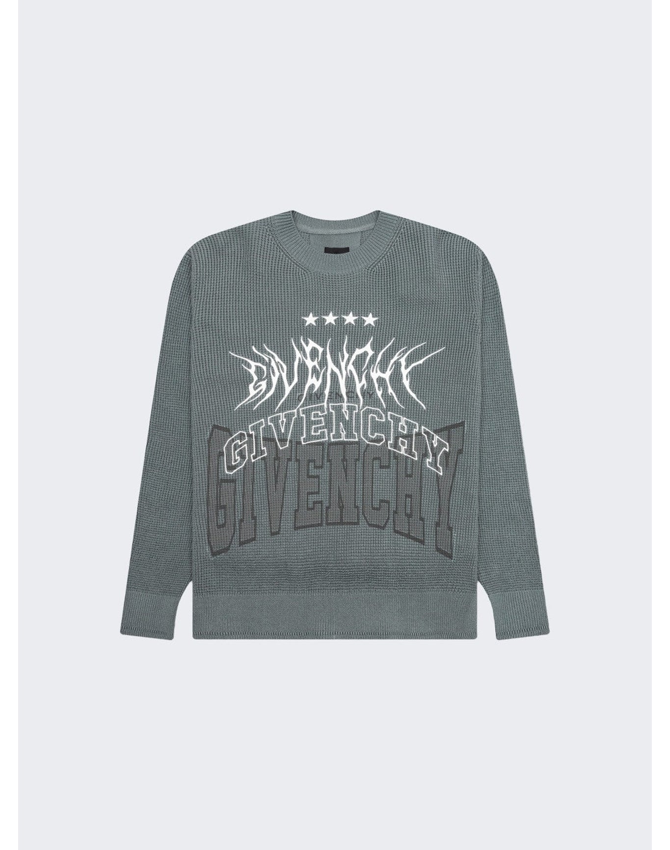 Givenchy | Men | Embroidered Metal Logo Crewneck Sweater | Titanium