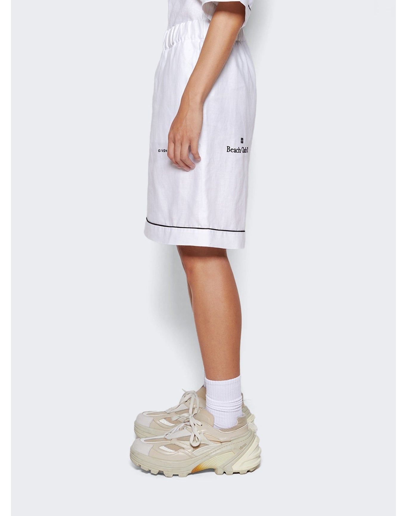 Givenchy | Men | Fluid Linen Shorts | Optic White