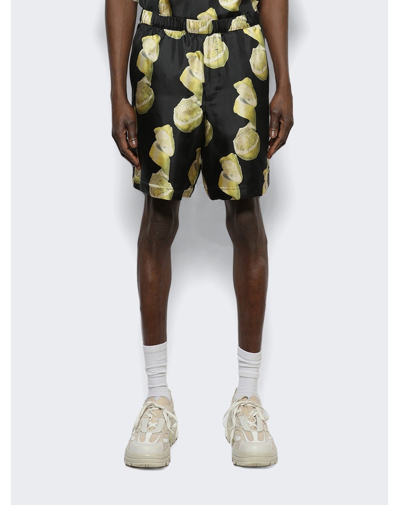 Givenchy | Men | Formal Elastic Shorts | Black x Yellow