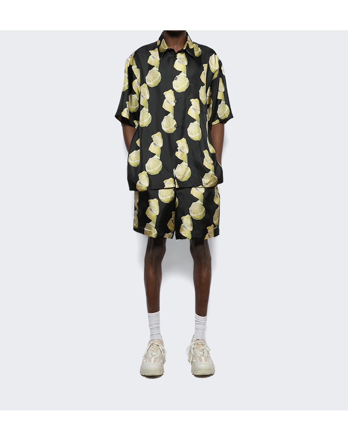 Givenchy | Men | Formal Elastic Shorts | Black x Yellow