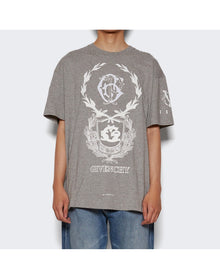 Givenchy | Men | Graphic Crest Tee | Light Grey Mélange