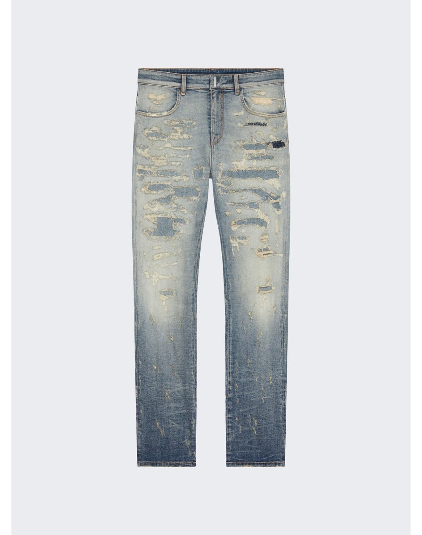 Givenchy | Men | Jeans In Rip Repair Denim | Light Blue