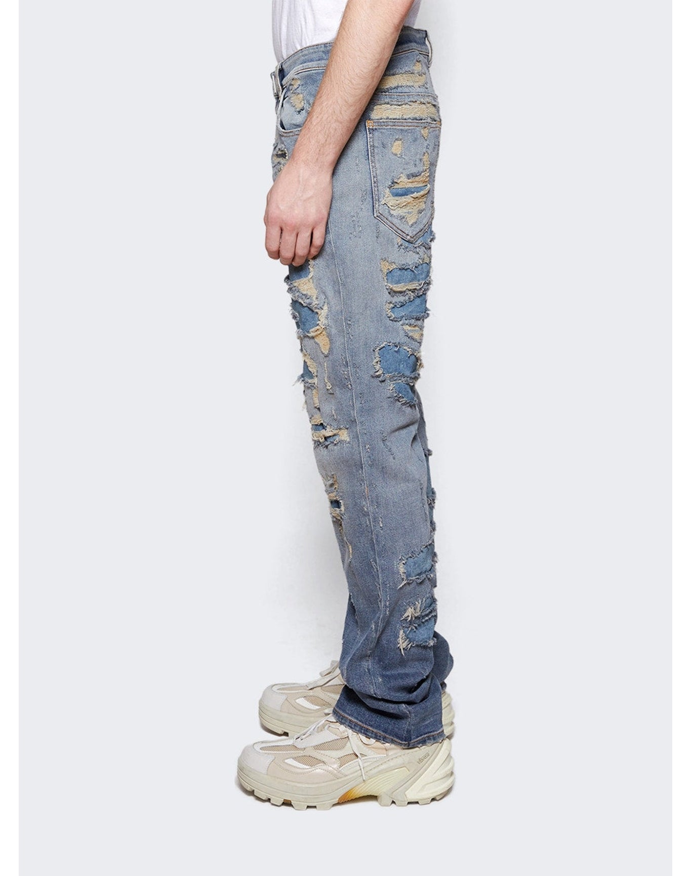Givenchy | Men | Jeans In Rip Repair Denim | Light Blue