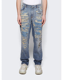 Givenchy | Men | Jeans In Rip Repair Denim | Light Blue