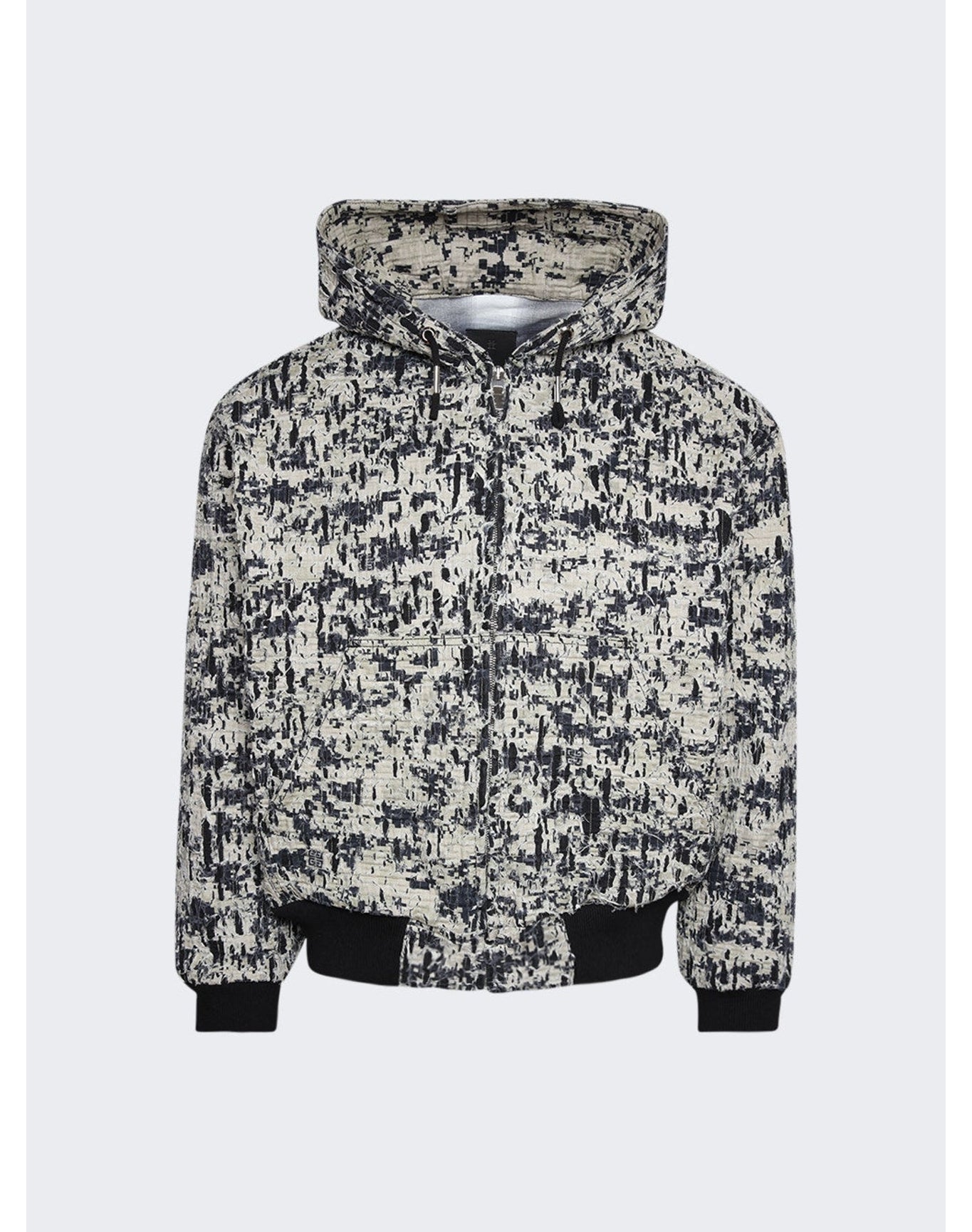Givenchy | Men | Lined Denim Hoodie | Beige x Black