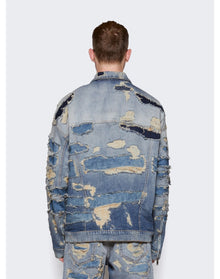 Givenchy | Men | Oversized Jacket In Rip Repair Denim | Light Blue