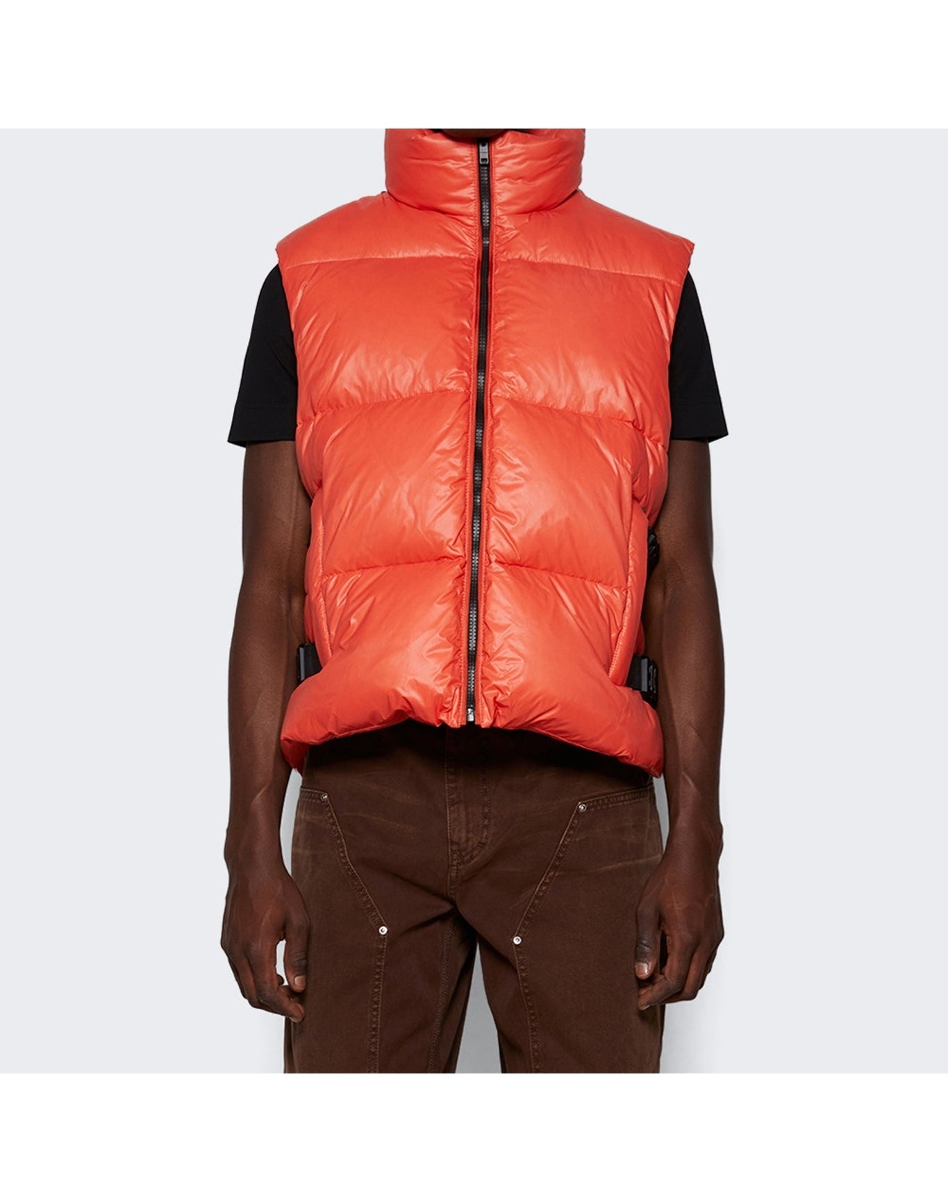 Givenchy | Men | Sleeveless Puffer Vest With Buckles | Orange