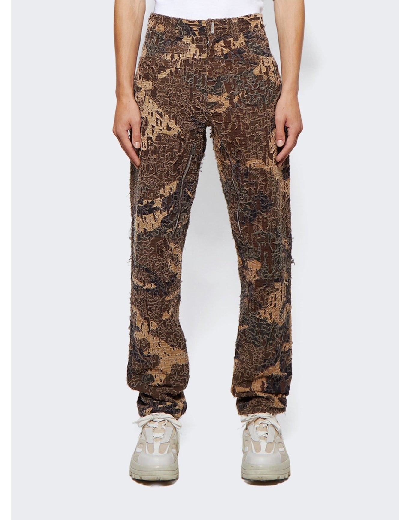 Givenchy | Men | Zipped Slim Fit Denim Trousers | Brown Beige