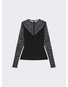 Givenchy | Women | 4g Tulle Long Sleeve Top | Black