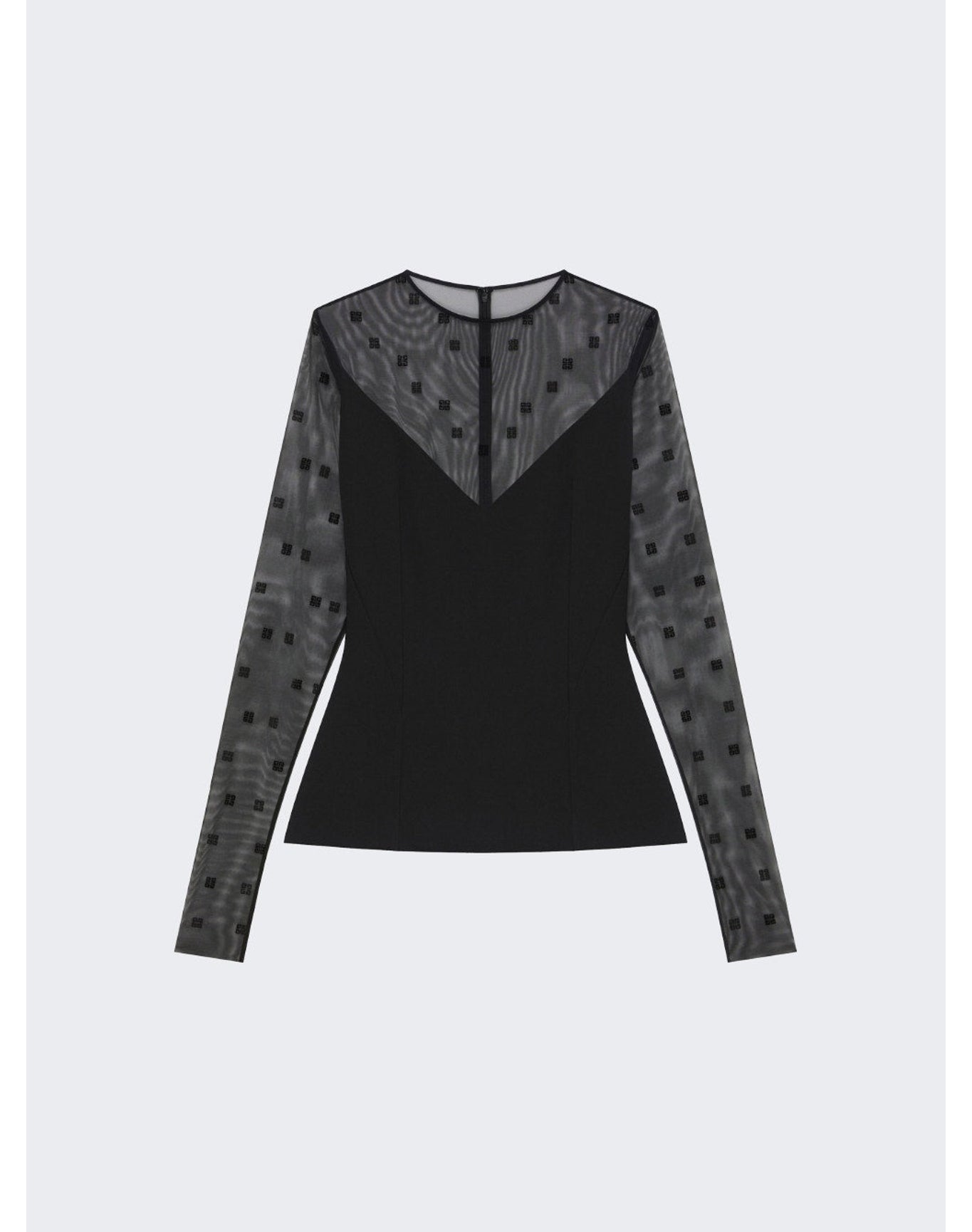 Givenchy | Women | 4g Tulle Long Sleeve Top | Black