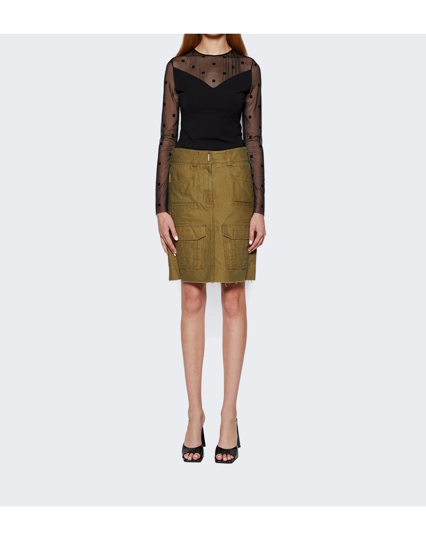 Givenchy | Women | 4g Tulle Long Sleeve Top | Black