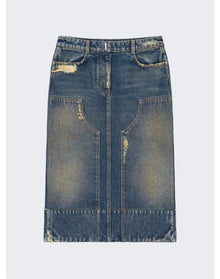 Givenchy | Women | A-line Midi Skirt With Patches | Military Blue