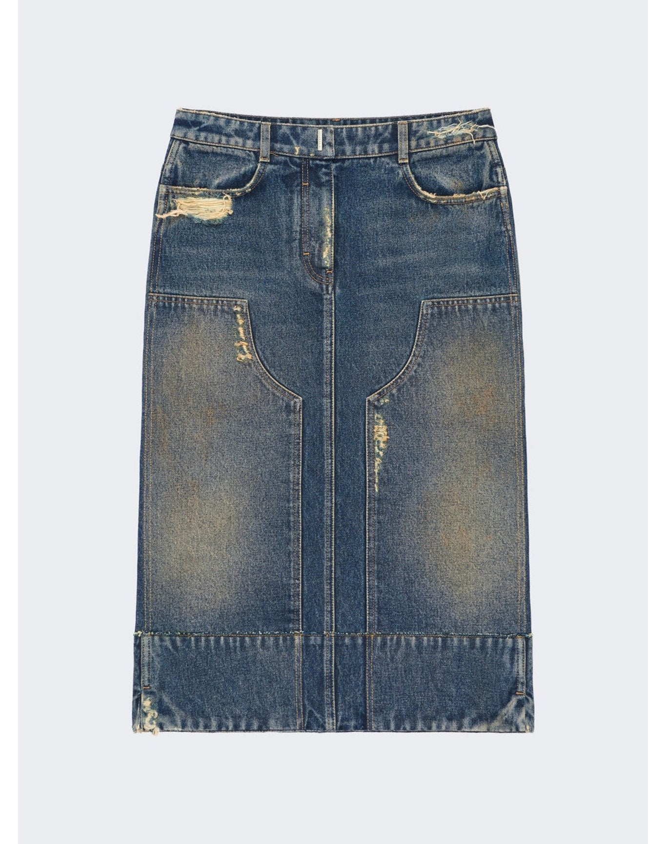 Givenchy | Women | A-line Midi Skirt With Patches | Military Blue