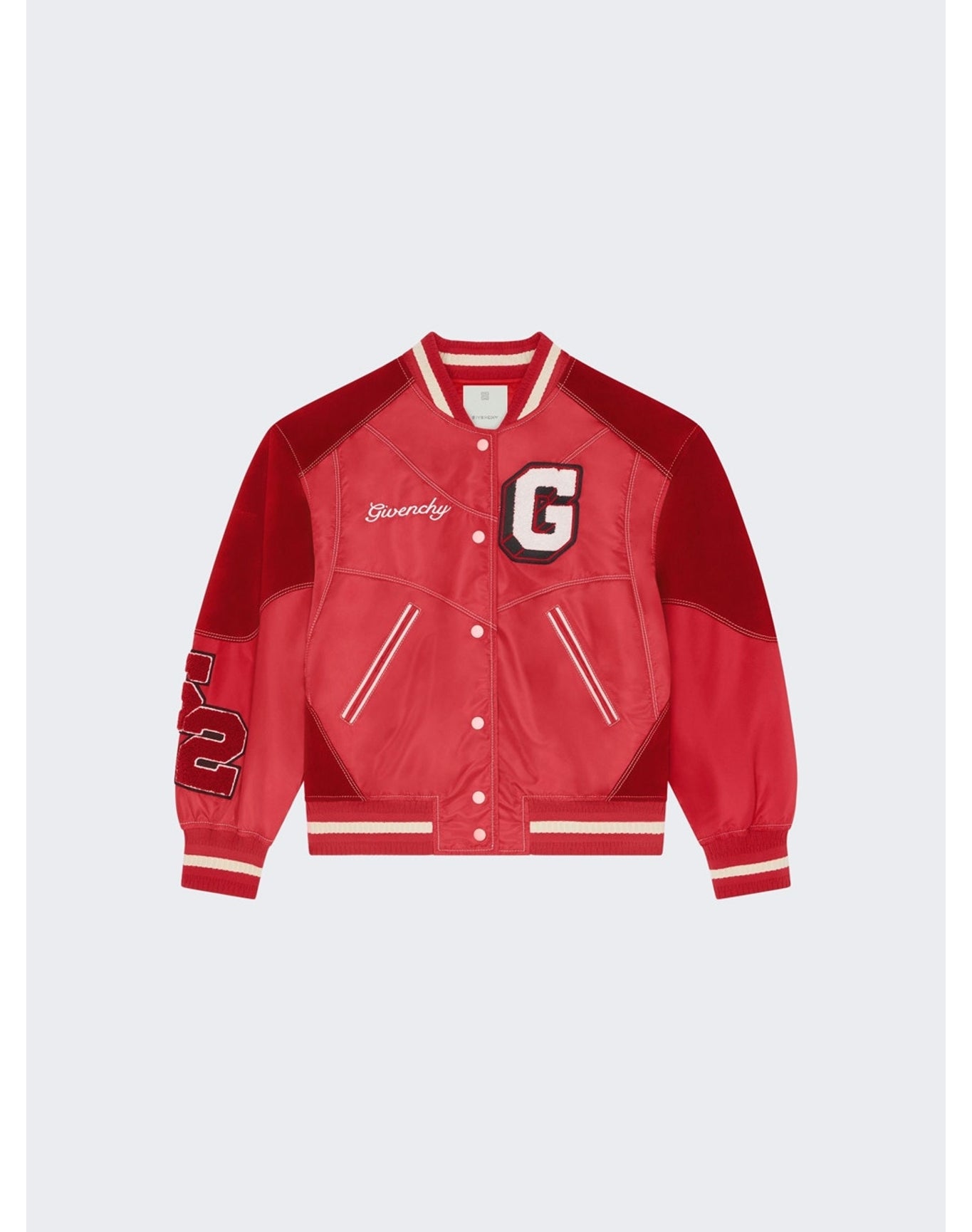 Givenchy | Women | College Bi-material Varsity Jacket | Red Cherry