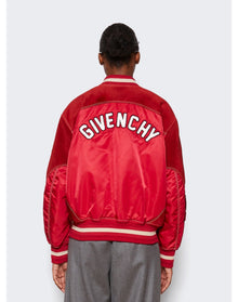 Givenchy | Women | College Bi-material Varsity Jacket | Red Cherry