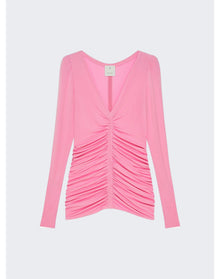Givenchy | Women | Ruched Long Sleeve Top | Bubble Gum Pink