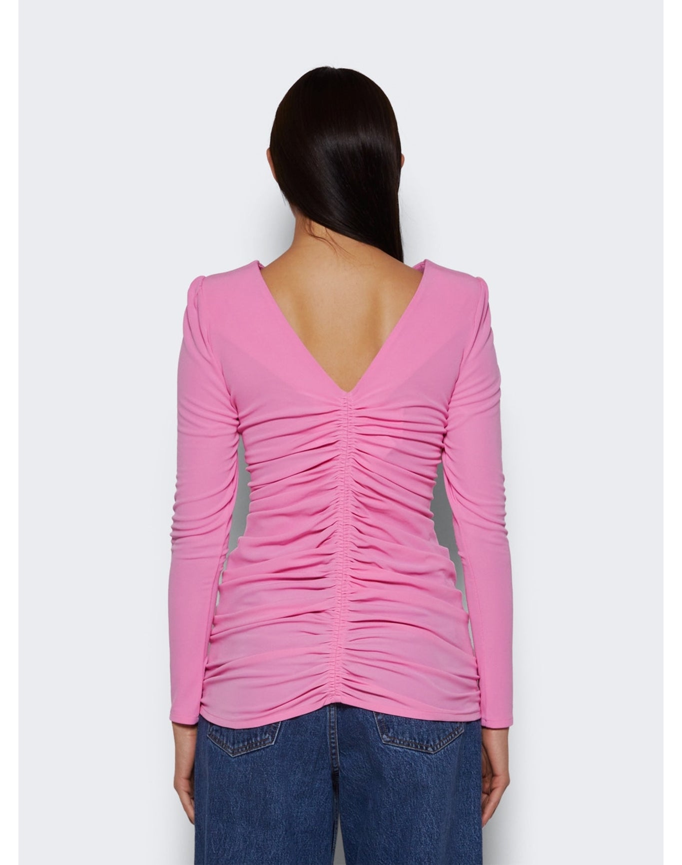 Givenchy | Women | Ruched Long Sleeve Top | Bubble Gum Pink