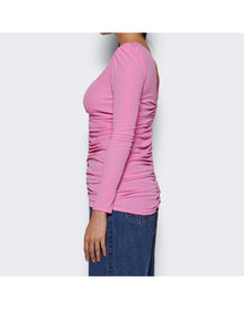 Givenchy | Women | Ruched Long Sleeve Top | Bubble Gum Pink
