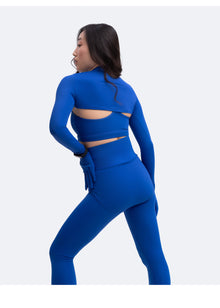 Glove Sleeve Crop Top | Blue