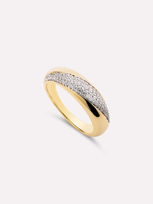 Kira Dome Band Ring | 14K Gold on Brass | Cubic Zirconia
