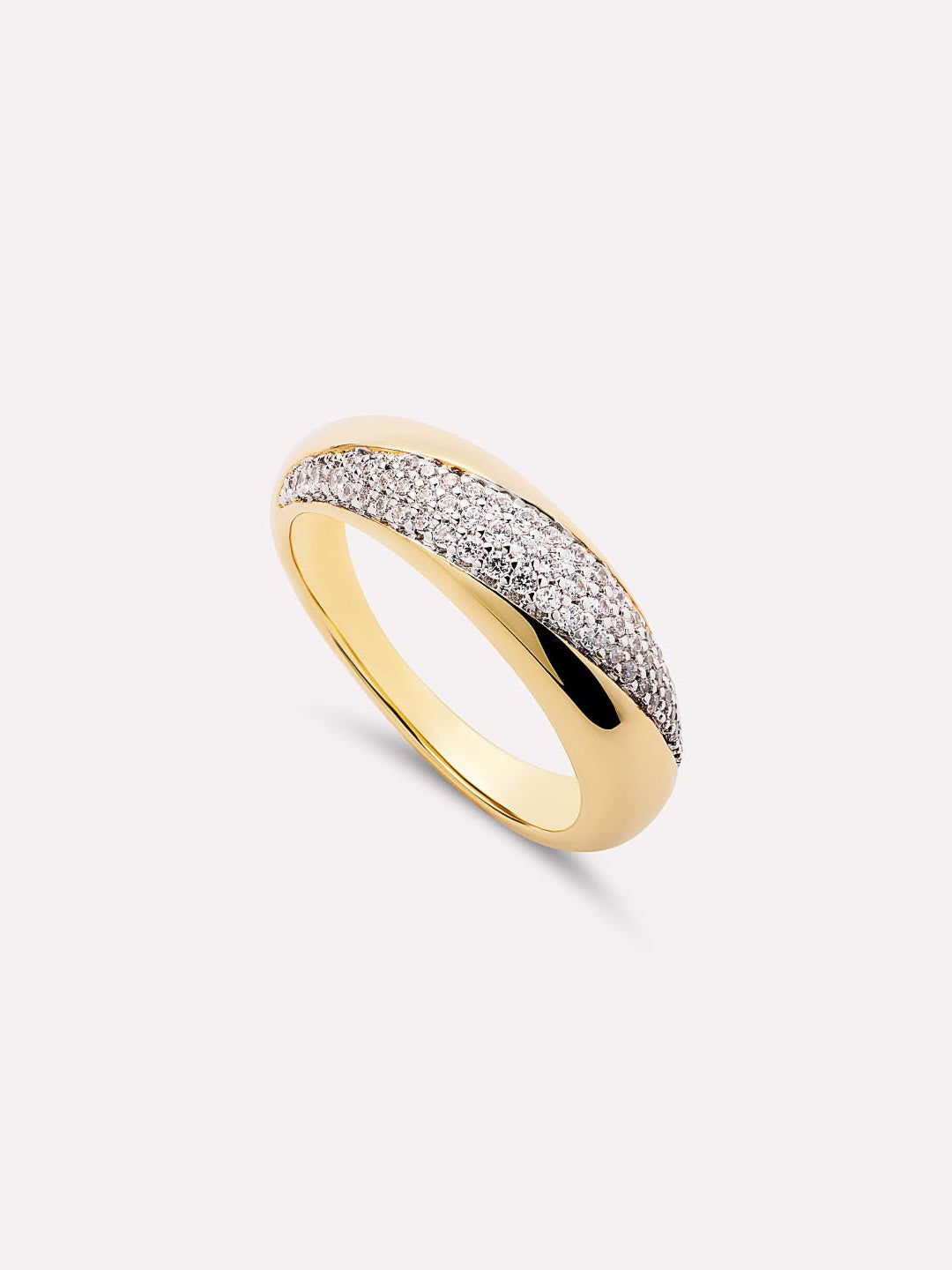 Kira Dome Band Ring | 14K Gold on Brass | Cubic Zirconia