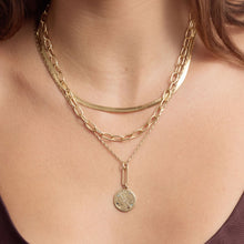 Gold Paperclip Chain Necklace on Model