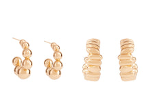 Petite Gold Hoop Set on Flat White Background
