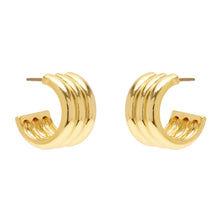 Gold Hoop Earrings on Flat White Background