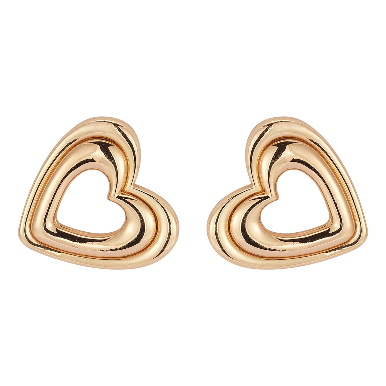 Melissa Heart Studs | 14K Gold Plated Brass