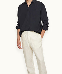 Grasmoor Relaxed Fit Classic Collar Organic Cotton Shirt | Night Iris