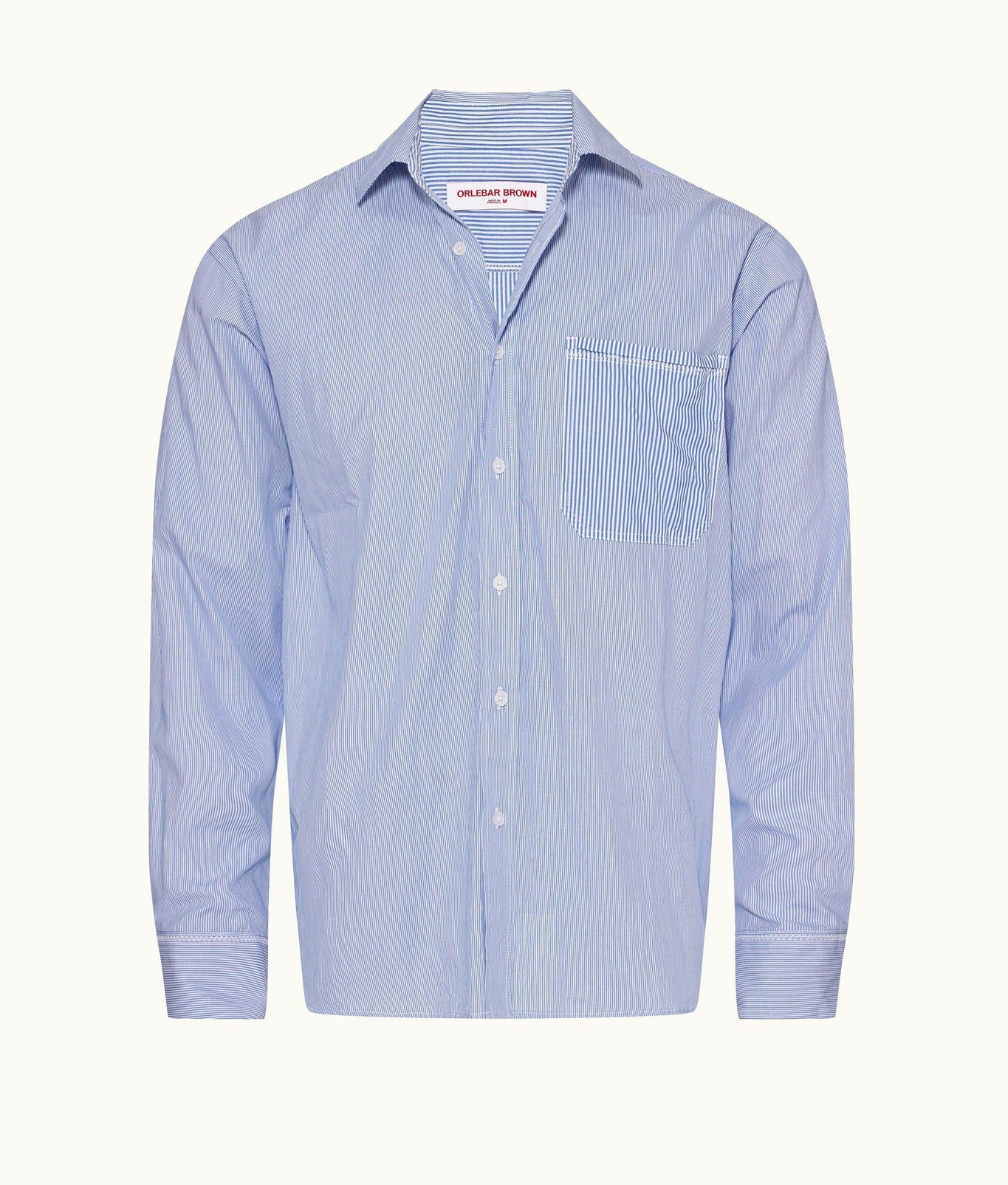 Grasmoor Stripe Classic Stripe Easy Fit Cotton Shirt | Signal Blue/White