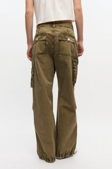 Green Washed Twill Trousers | Kalamata