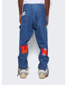 Greg Lauren | Men | Gee's Bend Patch Overall Lounge Pant | Blue