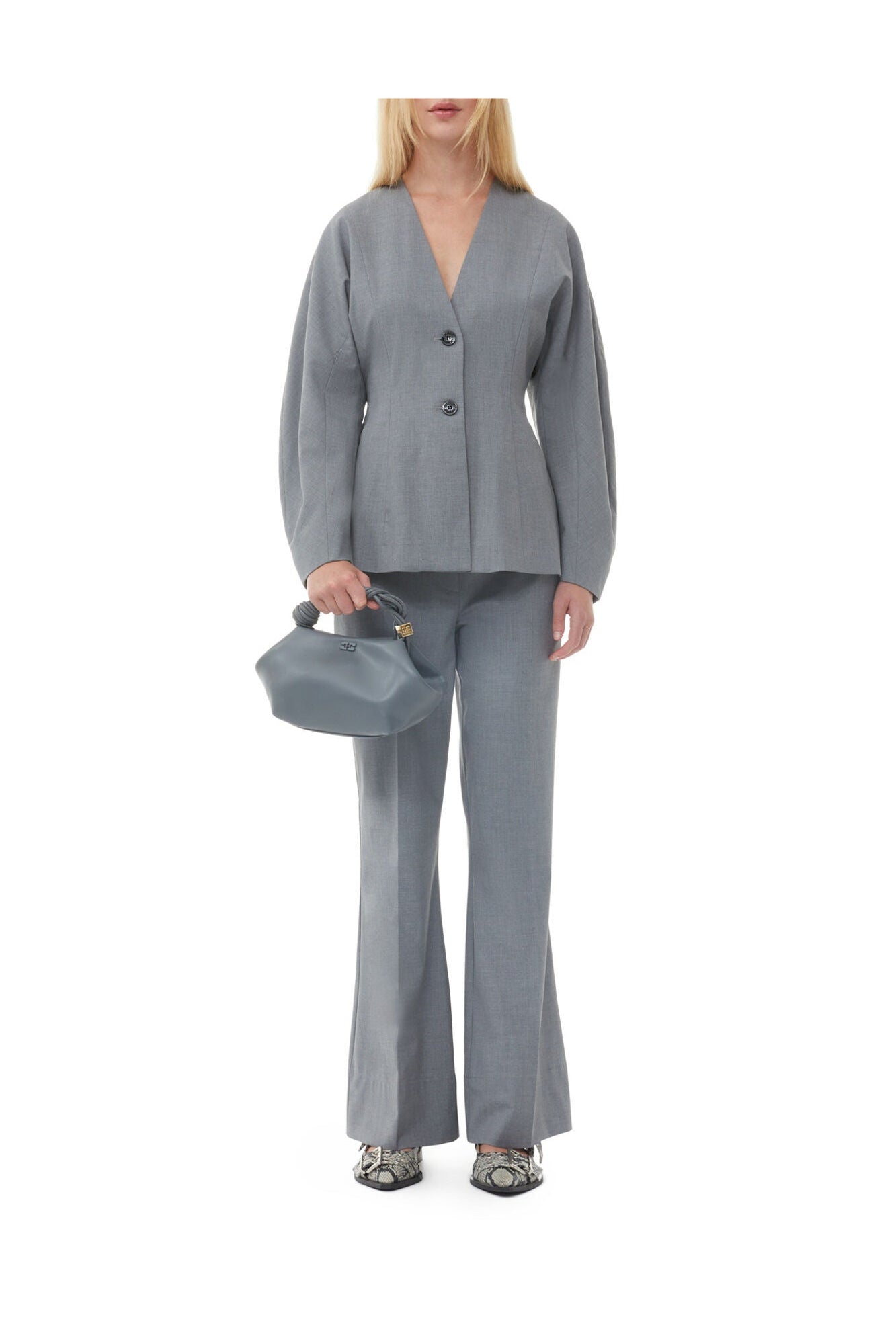 Grey Drapey Trousers | Paloma Melange