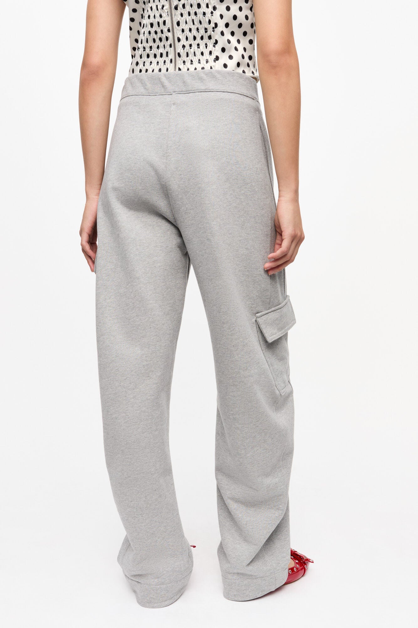 Grey Heavy Terry Curved Trousers | Paloma Melange