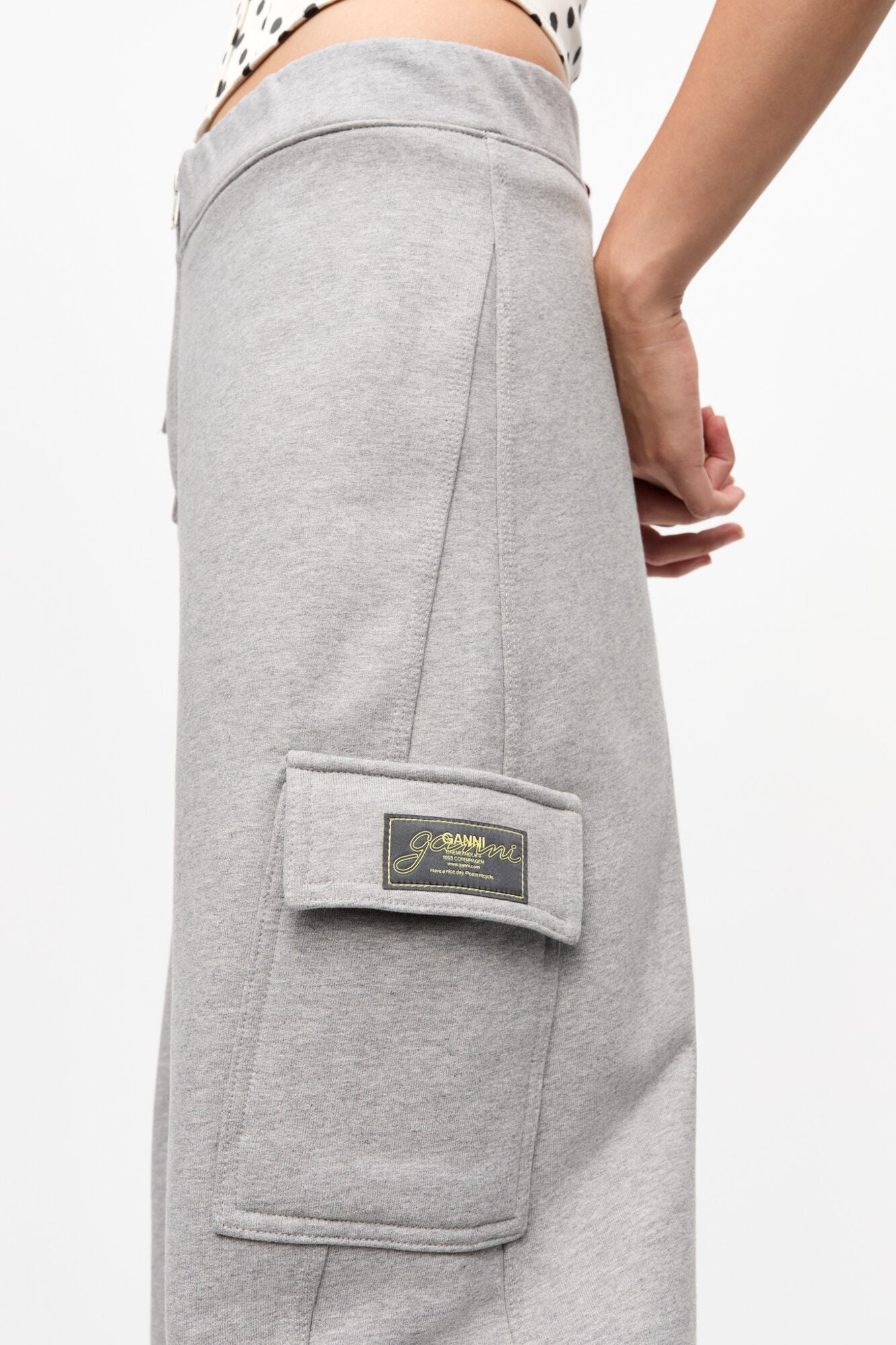 Grey Heavy Terry Curved Trousers | Paloma Melange