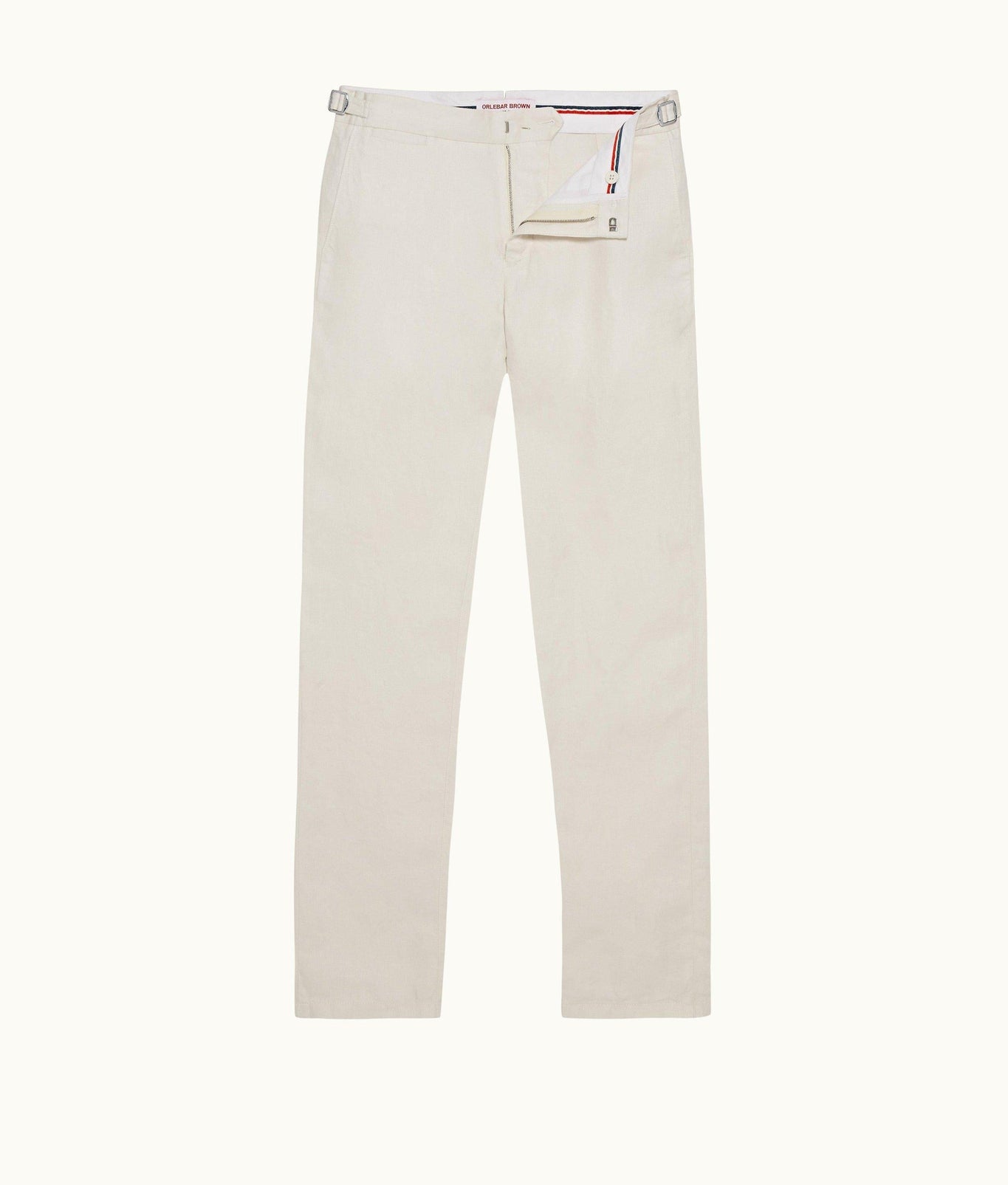 Griffon Linen Tailored Fit Linen Trousers | White Sand