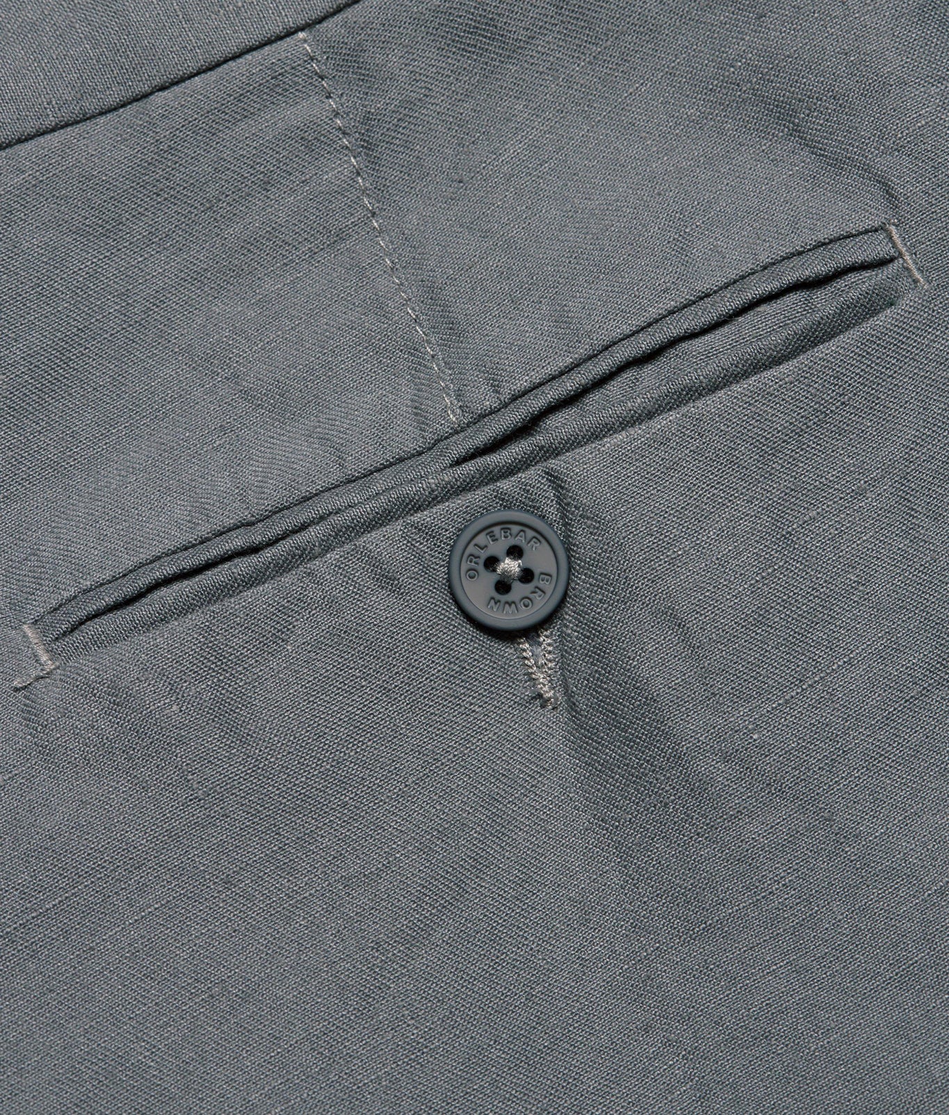 Griffon Linen Tailored Fit Washed Linen Trousers | Granite