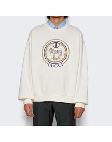 Gucci | Men | Cotton Jersey Sweatshirt With Embroidery | White