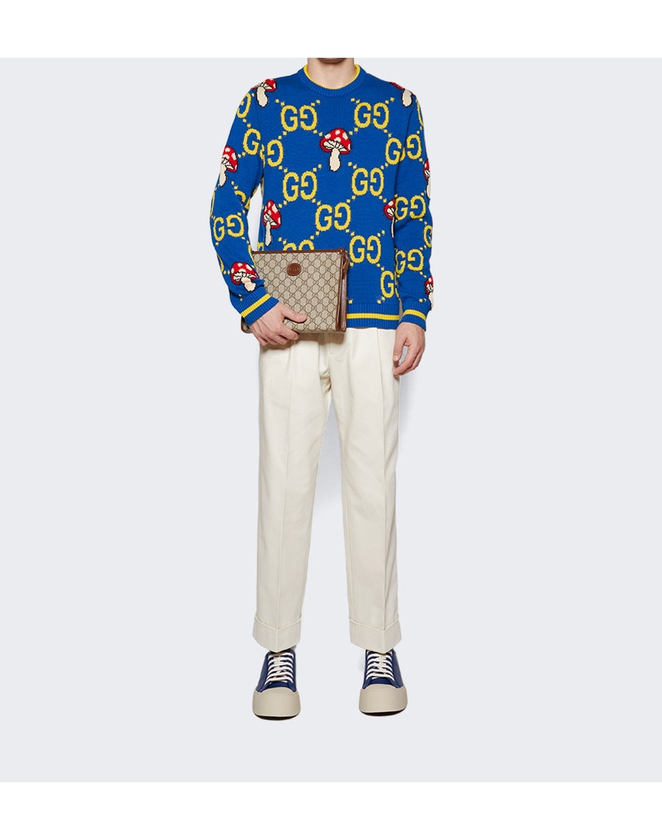 Gucci | Men | Cotton Wool Sweater | Blue